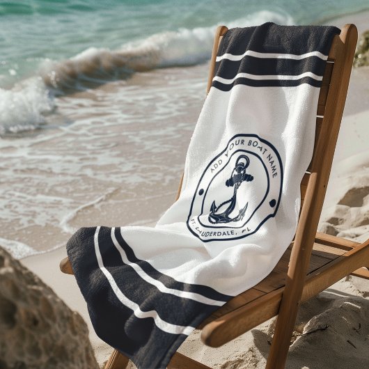 Boot Anker Navy Blue Boating Custom Strandlaken