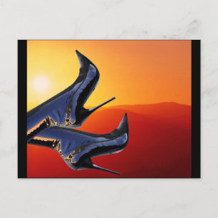 Boot Art met een Coloful Sunset Background Briefkaart