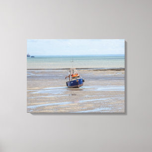 Boot bij laagtij uitzicht canvas print