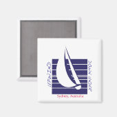 Boot Blue Square_UpDownSydney magneet (Voorkant / Achterkant)