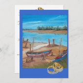 boot bruiloft kaart (Voorkant / Achterkant)