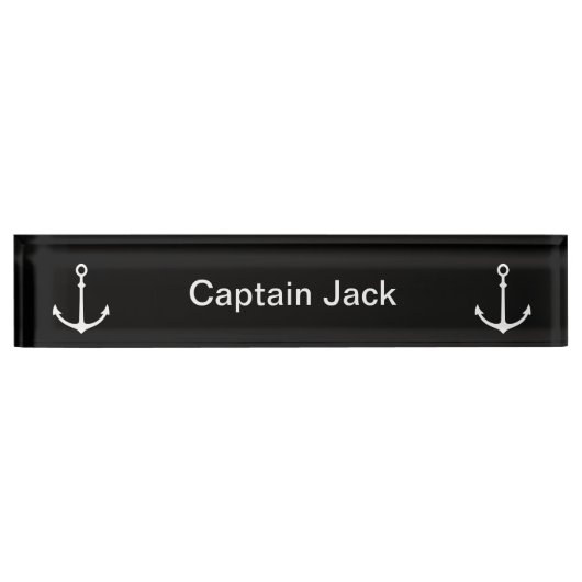 Boot Captain Desk Plaque Anker Ontwerp Naambordje (Voorkant)