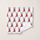 Boot Cowboy De Noël Occidental Avec Sucres de cann (Gant de toilette)