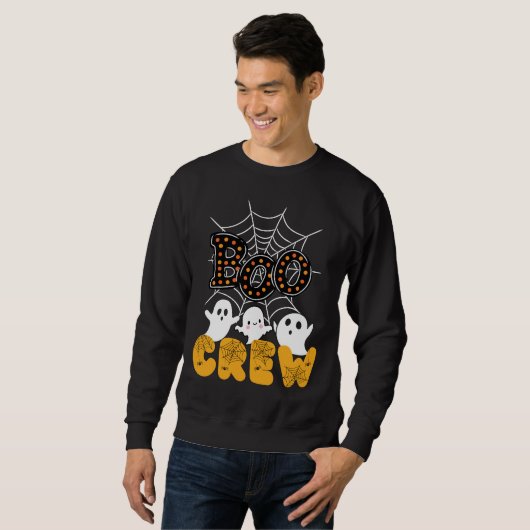 Boot Crew Halloween Sweatshirt avec de mignons fan (Devant entier)