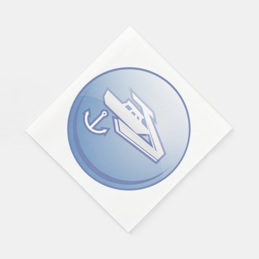 Boot en anker nautische marine servet (Hoek)