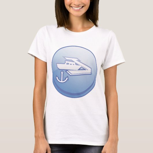 Boot en anker nautische marine t-shirt (Voorkant)