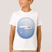 Boot en anker nautische marine t-shirt (Voorkant)