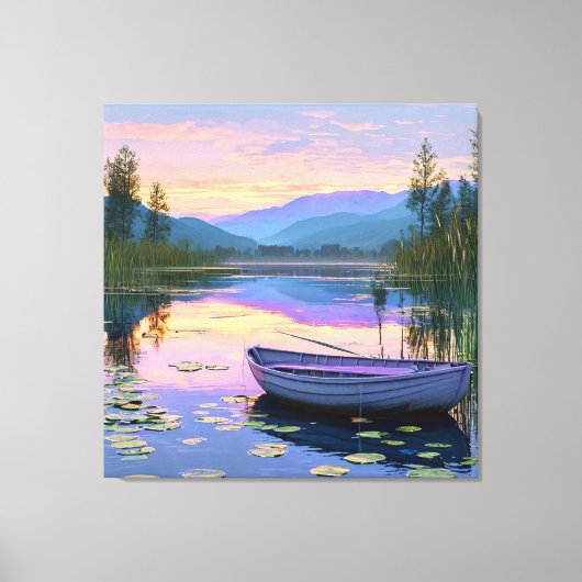 Boot en meer canvas afdruk (Voorkant)