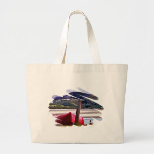 BOOT- EN MOUNTAINENLANDSCHAP GROTE TOTE BAG