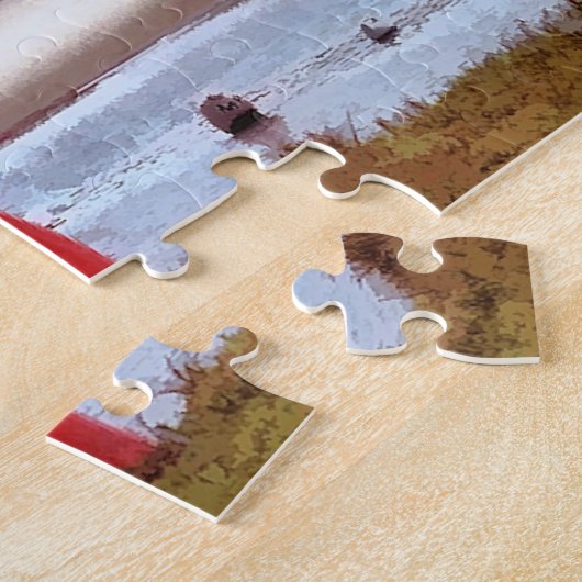 BOOT- EN MOUNTAINENLANDSCHAP LEGPUZZEL (Zijkant)