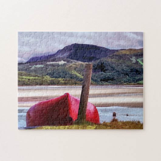 BOOT- EN MOUNTAINENLANDSCHAP LEGPUZZEL (Horizontaal)