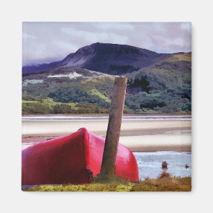 BOOT- EN MOUNTAINENLANDSCHAP MAGNEET