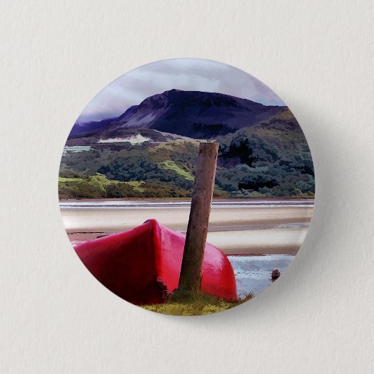 BOOT- EN MOUNTAINENLANDSCHAP RONDE BUTTON 5,7 CM (Voorkant)