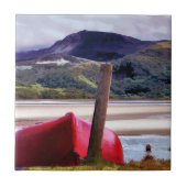 BOOT- EN MOUNTAINENLANDSCHAP TEGELTJE (Voorkant)