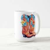 Boot Floral Design 15 oz classique Mug (Devant droit)