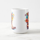 Boot Floral Design 15 oz classique Mug (Centre)