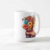 Boot Floral Design 15 oz classique Mug (Devant droit)
