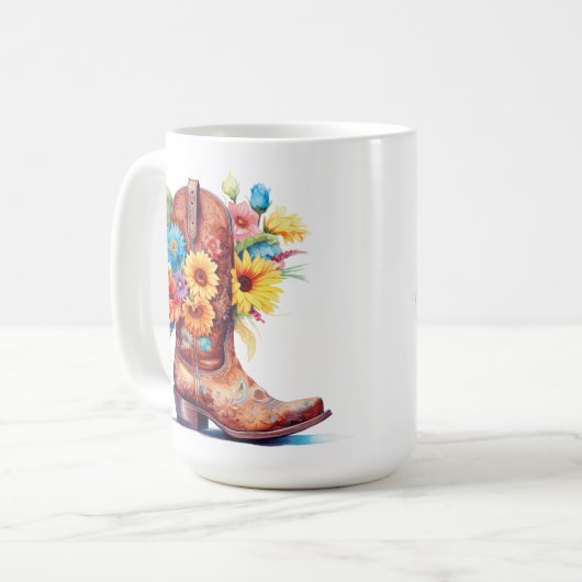 Boot Floral Design 15 oz classique Mug (Devant gauche)