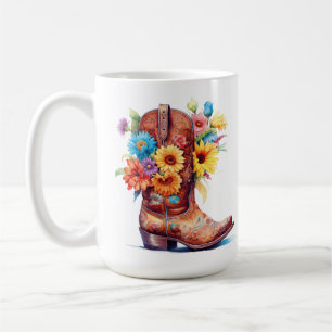 Boot Floral Design 15 oz classique Mug