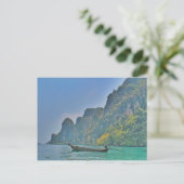 Boot in de baai van Koh Phi Phi Briefkaart (Staand voorkant)