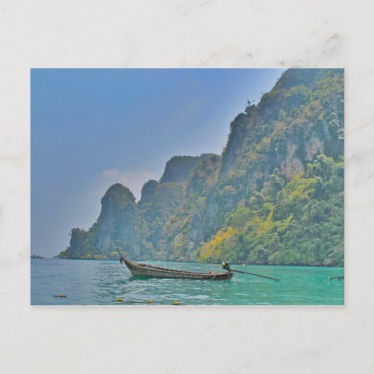 Boot in de baai van Koh Phi Phi Briefkaart (Voorkant)