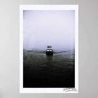 Boot in de mist poster