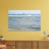 Boot in de oceaan canvas afdruk (Insitu (Woonkamer))