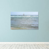 Boot in de oceaan canvas afdruk (Insitu (Houten vloer))