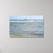 Boot in de oceaan canvas afdruk (Voorkant)