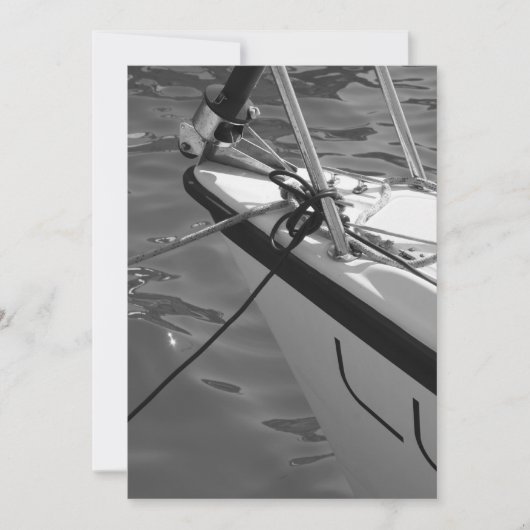 Boot in Zwart-witte Uitnodiging (Voorkant)