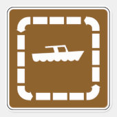 Boot Launch Area Symbool Sign Vierkante Sticker (Voorkant)