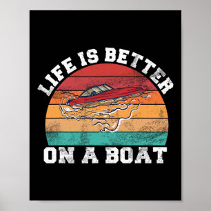 Boot Leven Kapitein Varende Schipper Zeelieden Mot Poster