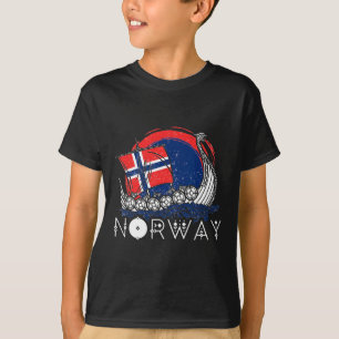 Boot Noorse Vlag Noorwegen Viking Schip Trots Ocea T-shirt