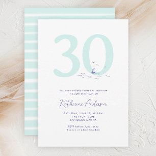 Boot Ocean Nautical Coastal Elegant 30e verjaardag Kaart