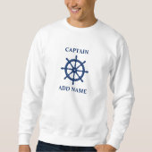 Boot of Kapitein Naam met Schepen Wiel Helm Trui (Voorkant)