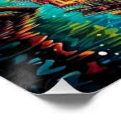 Boot onder Moonlit sky 1 Perfect Poster (Hoek)