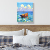 Boot op de Golf van Gogh Art Canvas Afdruk (Insitu (Slaapkamer))