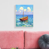 Boot op de Golf van Gogh Art Canvas Afdruk (Insitu (Woonkamer))