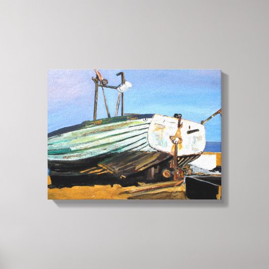 Boot op het strand canvas afdruk (Voorkant)