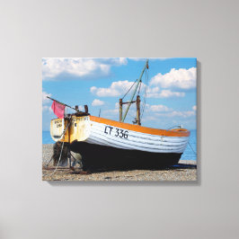 Boot op het strand canvas afdruk