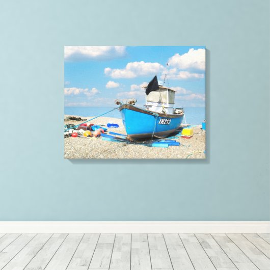 Boot op het strand canvas afdruk (Insitu (Houten vloer))