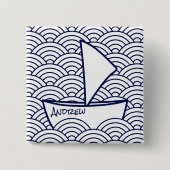 Boot op Waves Square Button (Voorkant)