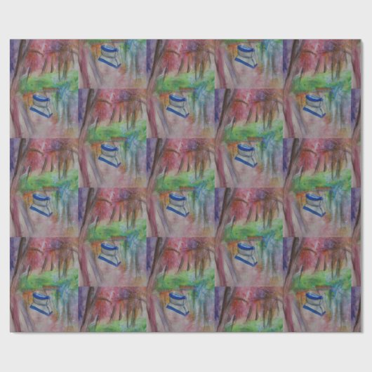 Boot Romantische Waterverf Glossy Wrapping Papier (Vlak)