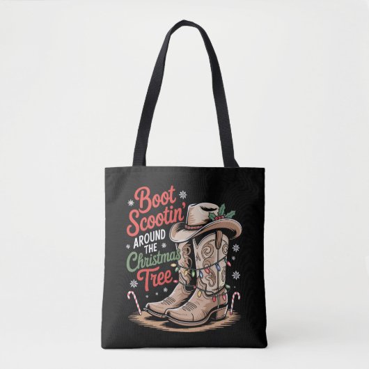Boot Scootin' Rond de kerstboom Western Draagtas (Voorkant)