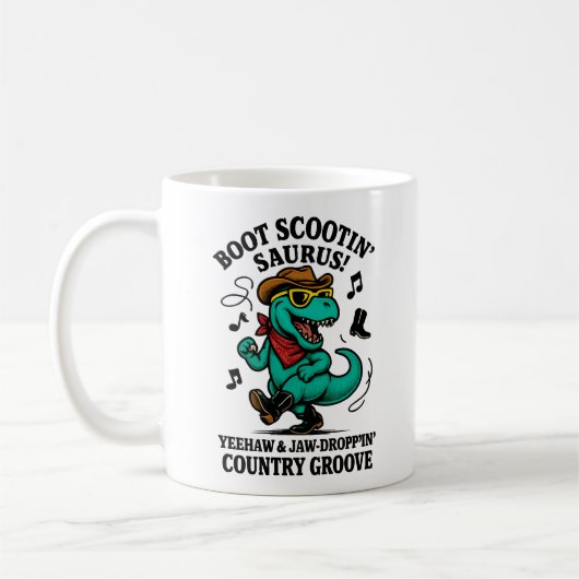 Boot Scootin’ Saurus! Koffiemok (Links)
