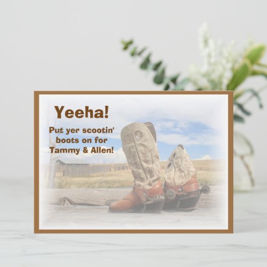 Boot Scootin' Western Dance Faire-part de mariage (Debout devant)