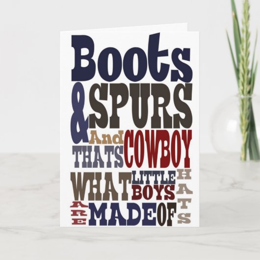 BOOT & SPURS VERJAARDAG KAART (Voorkant)