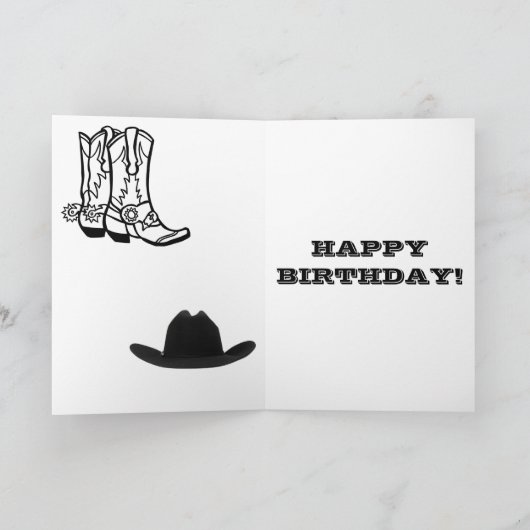 BOOT & SPURS VERJAARDAG KAART (Binnen)