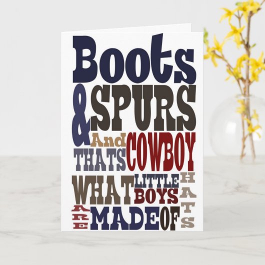 BOOT & SPURS VERJAARDAG KAART (Gele Bloem)
