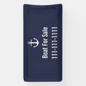 Boot Te Koop Blauw en Wit Telefoonnummer Sjabloon Spandoek (Verticaal)